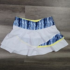 Bolle High Performance Tennis Skort - Blue Tie Dye/White - Size S